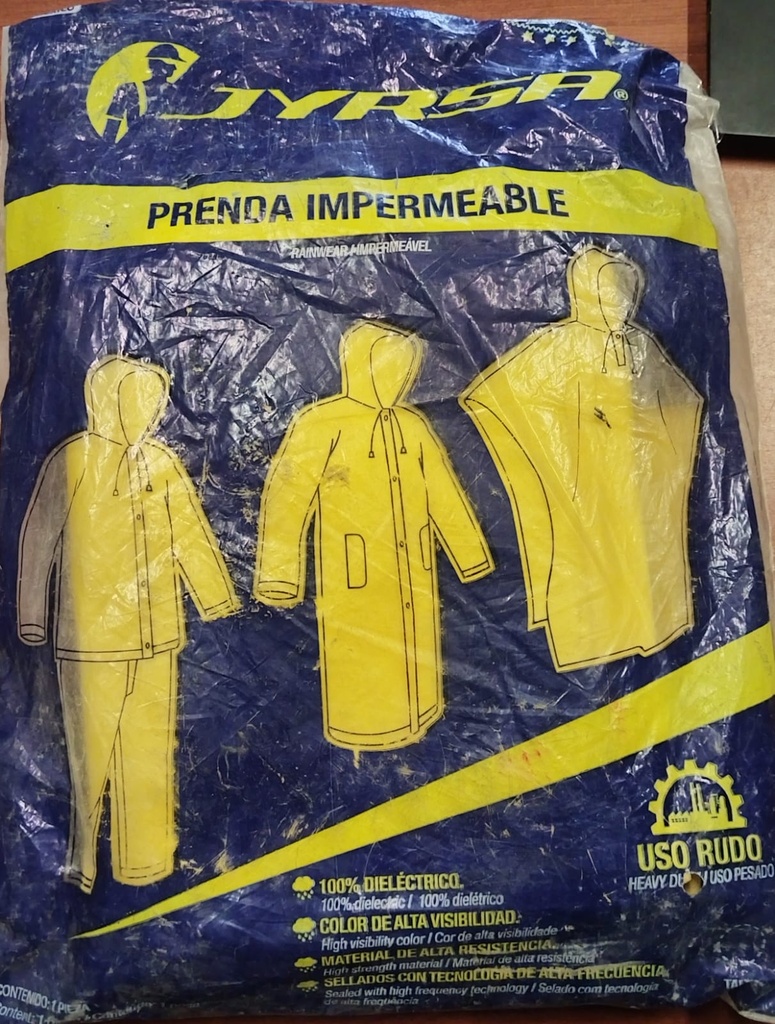 IMPERMEABLE AMARILLO TIPO PONCHO NUEVO JYRSA DD-1119XG XG