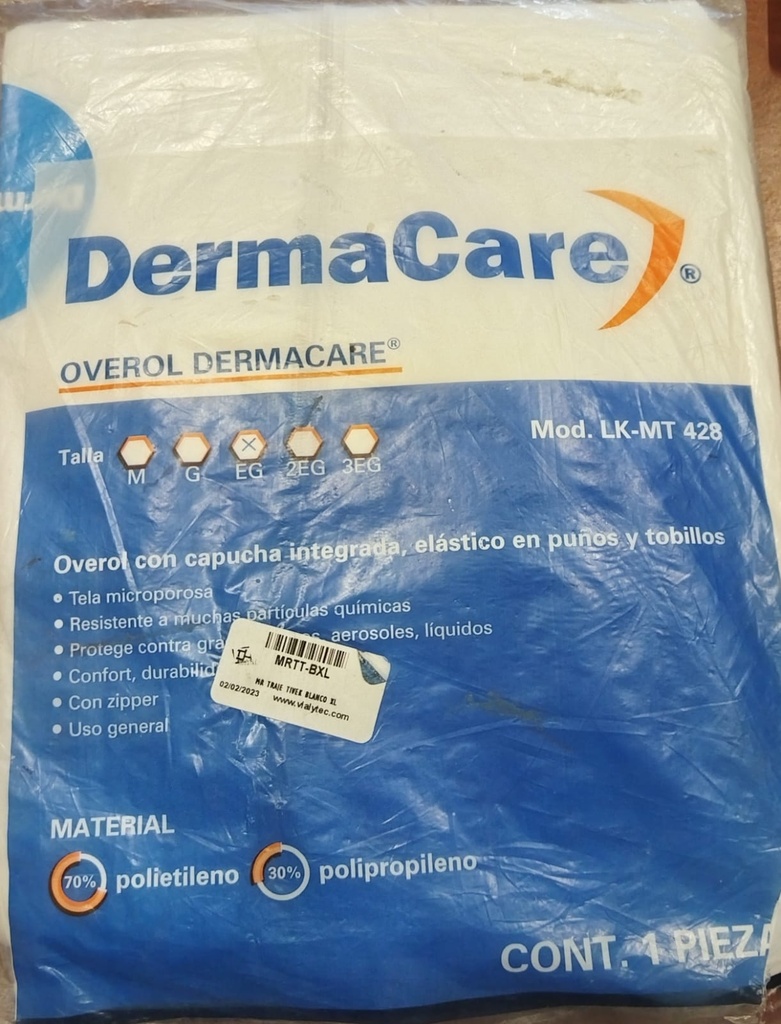 OVEROL DESHECHABLE NUEVO DERMACARE LK-MT-428 EG