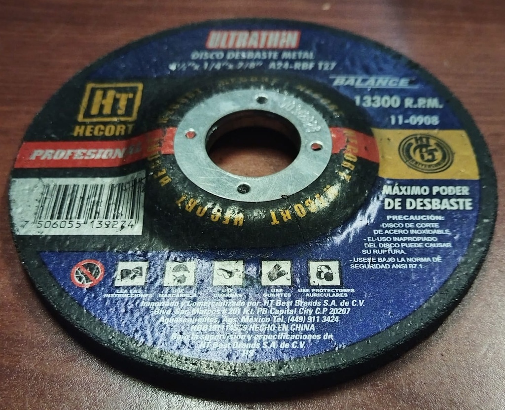 DISCOS DE DESBASTE  4 1/2" NUEVO HT 11-0908