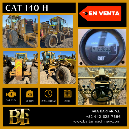 MOTONIVELADORA CAT 140H - 2010