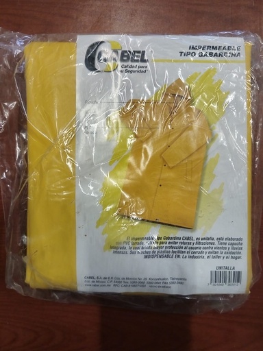 [EPP_23] IMPERMEABLE TIPO GABARDINA AMARILLO NUEVO CABEL  UNITALLA