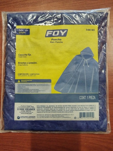 [EPP_24] IMPERMEABLE TIPO PONCO AZUL NUEVO FOY 144145 UNITALLA
