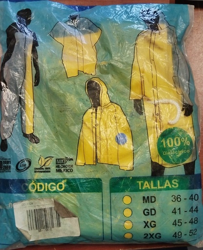 [EPP_73] IMPERMEABLE AMARILLO TIPO GABARDINA NUEVO JYRSA DD-1124 GRANDE