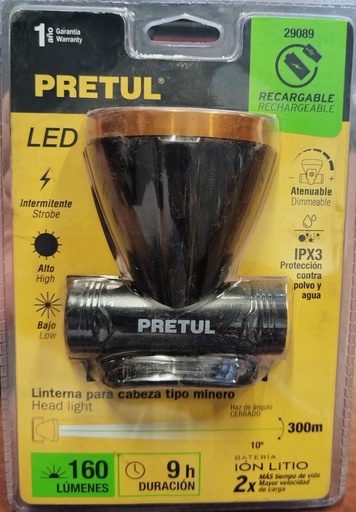 [EPP_96] LINTERNA PARA CABEZA TIPO MINERO NUEVO PRETUL 29089 