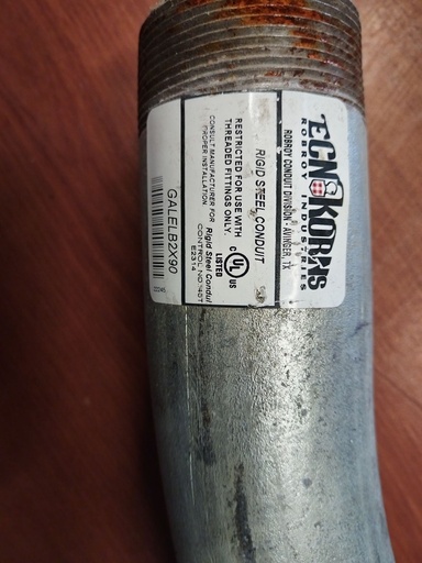 [ME_113] COPLE CONDUIT CURVA GALVANIZADO 2" NUEVO  GALELB2X90