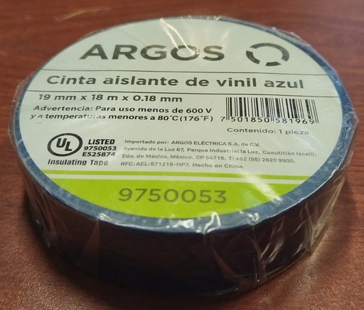 [MV_40] CINTA DE AISLAR AZUL NUEVO ARGOS 9750053