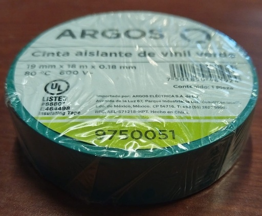 [MV_41] CINTA DE AISLAR VERDE NUEVO ARGOS 9750051