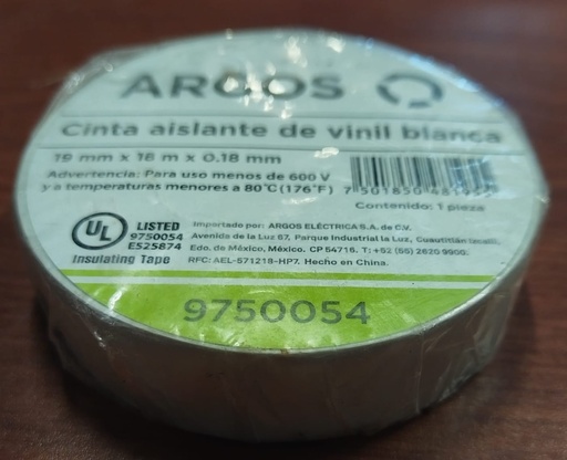 [MV_42] CINTA DE AISLAR BLANCO NUEVO ARGOS 9750054