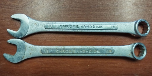 [HV_58] LLAVES COMBINADAS 18 mm USADO/BUEN ESTADO PRETUL 