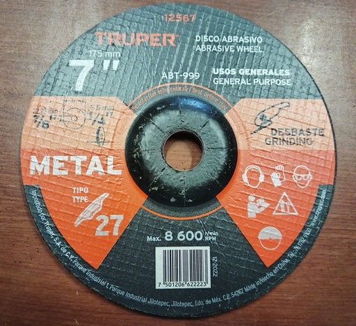 [HV_114] DISCOS DE DESBASTE  7" NUEVO TRUPER 12567