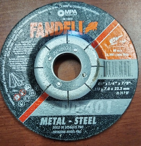 [HV_115] DISCOS DE DESBASTE  4 1/2" NUEVO FANDELI DD-401