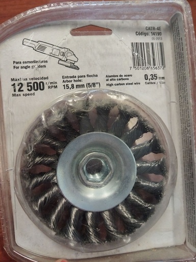 [HV_146] CARDA DE COPA ALAMBRE TRENZADO 4" TIPO PLATO NUEVA TRUPER 14190