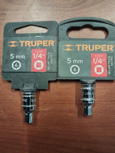[HV_160] DADOS 5mm 6 PUNTAS - 1/4" 4 PUNTAS NUEVO TRUPER D-1405-M