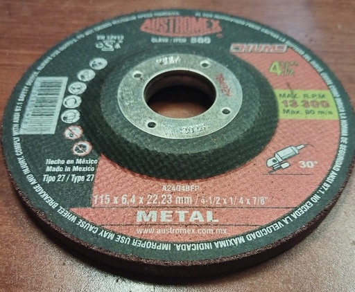 [HV_234] DISCOS DE DESBASTE  4 1/2" NUEVO AUSTROMEX 560