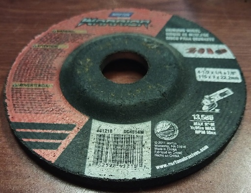 [HV_237] DISCOS DE DESBASTE  4 1/2" NUEVO WARRIOR 41218