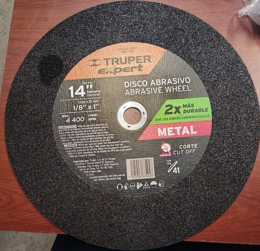 [HV_239] DISCO DE CORTE METAL 14" NUEVO TRUPER 11567